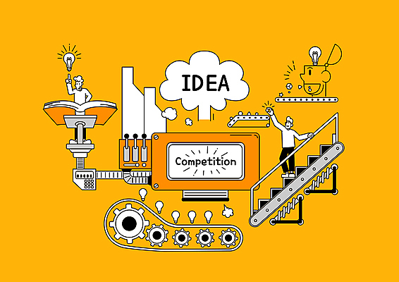 전신 남자 일러스트 전구 공장 아이디어 창조 서기 들기 성인 두명 책 계단 주황색 기계 가리킴 잡기 얼굴모양 톱니바퀴 공모전 자동화 자동화기기 컨베어밸트 성인남자만 국내일러스트 AI파일 모양 얼굴 컬러 컨셉 공업 모션 사람 손짓 남자만 성인만 파일형식 벡터