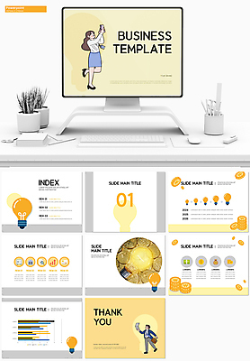 전신 템플릿 여자 남자 비즈니스 전구 그래프 들기 성인 두명 경제 노트북 스마트폰 세트 노란색 동전 비즈니스맨 비즈니스우먼 PPT 프레젠테이션 문서템플릿 경제비즈니스 동전탑 전구모양 성인만 애니형PPT 9P 이미지템플릿 모양 컬러 돈 모션 사람 전자제품 핸드폰 스마트기기 쌓기 직장인 파일형식