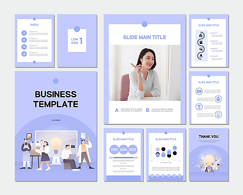 전신 템플릿 여자 남자 비즈니스 전구 회의 그래프 아이디어 서기 미소 들기 앉기 손짓 여러명 상반신 성인 30대 노트북 세트 팔짱 모니터 보라색 한국인 PPT 프레젠테이션 문서템플릿 시험관 이젤 그림 연보라색 성인만 애니형PPT 9P 이미지템플릿 컬러 다수 컨셉 모션 표정 실험기구 사람 동양인 장년 전자제품 컴퓨터 미술도구 파일형식