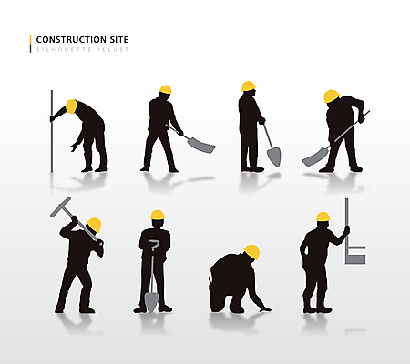 전신 실루엣 일러스트 모션 노동자 사람모양 서기 들기 앉기 사람없음 건설현장 잡기 작업 망치 안전모 삽 확인 산업현장 손뻗기 곡괭이 제도기구 제도용품 무릎구부리기 건설근로자 국내일러스트 AI파일 모양 직업 산업 포즈 건설업 촬영기법 기구 공구 헬멧 안전장비 오브젝트 파일형식 벡터