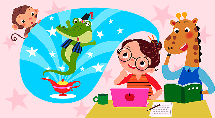 직업 응시 여자 별 종이 어린이 분홍색 말풍선 일러스트 상상 세마리 한명 소녀 상반신 책 컵 노트북 펜 원숭이 작가 기린 악어 장래희망 램프의요정 요술램프 소녀한명만 안경낌 국내일러스트 AI파일 자연요소 1 식기 시선 안경 컬러 포유류 파충류 요정 3 사람 전자제품 필기구 여자한명만 소녀만 파일형식 벡터