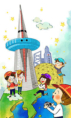 전신 PSD 구름 여자 남자 별 어린이 일러스트 들기 소녀 소년 여러명 상반신 카메라 점프 만세 최고 박물관 한반도 국내여행 대전 대전엑스포 한빛탑 어린이만 국내일러스트 자연요소 여행 다수 모션 한국 사람 전자제품 탑 엑스포 파일형식