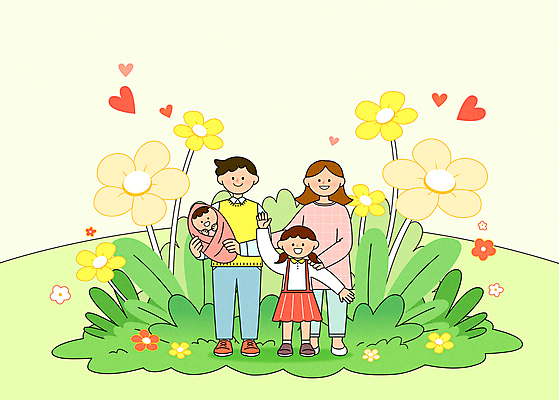 전신 여자 남자 딸 행복 어린이 일러스트 봄꽃 가족 안기 엄마 함께함 가족애 서기 미소 웃음 소녀 여러명 성인 손들기 봄 하트 아기 풀 아빠 손인사 들어올리기 어깨에손 국내일러스트 AI파일 모양 식물 계절 꽃 감정 다수 컨셉 관계 모션 표정 사랑 사람 인사 파일형식 벡터