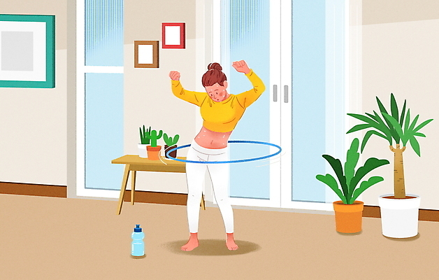 전신 PSD 여자 화분 액자 다이어트 일러스트 창문 탁자 한명 서기 성인 운동복 운동 손들기 건강관리 물병 훌라후프 돌리기 성인여자한명만 홈트레이닝 땀흘리기 국내일러스트 1 옷 가구 컨셉 모션 건강 관리 사람 물통 여자한명만 성인여자만 파일형식