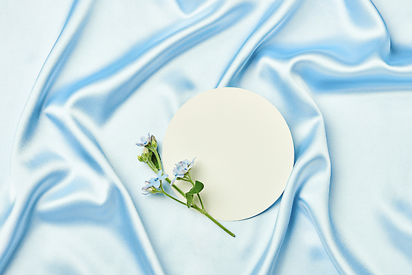 포토 JPG 스튜디오촬영 종이 하늘색 백그라운드 실내 사람없음 하이앵글 주름 실크 질감 파란배경 목업 카피스페이스 옥시 국내포토 카드프레임 꽃 뷰포인트 프레임 내부 파란색 공백 직물 파일형식