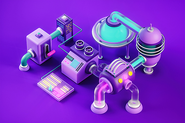 PSD 편집 편집이미지 공장 사람없음 3D 보라색 기계 연구실 디지털합성 아이소메트릭 개인정보 데이터케이스 서버 연구소 조종장치 로우폴리 편집소스 스토리지 마이데이터 편집3D 컬러 공업 정보기술 장비 정보 파일형식