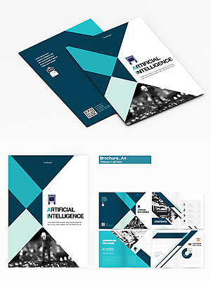 템플릿 리플렛 팜플렛 사람없음 기계 흰색 스마트 로봇 심플 인물미니어처 청록색 QR코드 드론 인디자인 INDD AI_인공지능 이미지템플릿 컬러 컨셉 미니어처 파일형식
