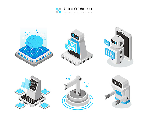 말풍선 일러스트 사람없음 스마트폰 기계 스마트 로봇 서비스 뇌 아이소메트릭 로봇팔 자동화 자동화기기 채팅봇 AI_인공지능 국내일러스트 AI파일 컨셉 핸드폰 스마트기기 파일형식 벡터