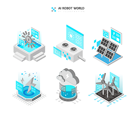 구름 일러스트 사람없음 태양 스크린 기계 에너지 그린에너지 풍력에너지 콘센트 스마트 태양에너지 집열판 아이소메트릭 번개모양 AI_인공지능 국내일러스트 AI파일 자연요소 모양 컨셉 번개 파일형식 벡터