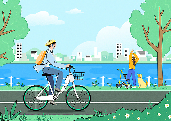 전신 나무 구름 한마리 여자 남자 반려견 일러스트 하늘 서울 서기 빌딩 성인 두명 건물 울타리 반려동물 자전거 스트레칭 봄풍경 봄 산책 풀 강아지 승차 헬멧 한강 출근 기지개 백팩 라이딩 자전거도로 성인만 국내일러스트 AI파일 자연요소 식물 동물 1 건축물 계절 가방 모션 휴식 한국 사람 풍경 담장 운동 바이크 개 보호장비 출퇴근 랜드마크 전용도로 파일형식 벡터