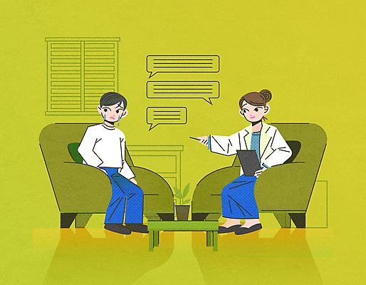 전신 여자 남자 화분 말풍선 일러스트 탁자 함께함 말하기 대화 앉기 성인 두명 연두색 소파 진료 듣기 환자 의사 슬픔 상담원 눈물 고민 상담 위로 소통 상담실 의사소통 성인만 심리상담 정신상담 국내일러스트 AI파일 감정 가구 컨셉 의자 의학 모션 사람 치료 초록색 의료진 사무원 파일형식 벡터