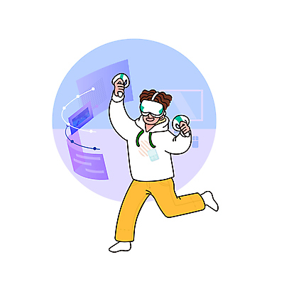 전신 남자 일러스트 한명 들기 성인 취미 스크린 즐거움 가상공간 한발서기 가상현실 성인남자한명만 오큘러스 VR기기 MZ세대 국내일러스트 AI파일 1 감정 모션 서기 사람 기계 세대 남자한명만 성인남자만 파일형식 벡터