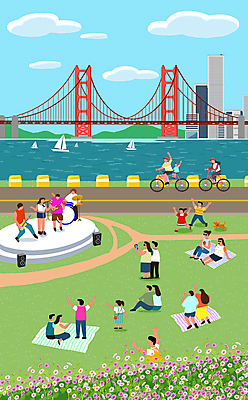 PSD 공원 여자 남자 어린이 일러스트 서기 들기 앉기 소녀 빌딩 소년 여러명 성인 건물 스마트폰 자전거 스피커 산책 공연 만세 캠핑 무대 밴드 보트 군중 강가 돗자리 가교 국내일러스트 건축물 공공시설 음악 음향기기 다수 배_교통 모션 레저 휴식 사람 이벤트 핸드폰 스마트기기 강 바이크 파일형식