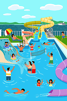 PSD 여자 남자 어린이 일러스트 난간 물놀이 야외수영장 들기 앉기 소녀 소년 여러명 성인 스마트폰 사진촬영 수영 파라솔 네트 비치볼 선베드 튜브 워터슬라이드 워터파크 선박 국내일러스트 스포츠 다수 수상교통 의자 공 모션 놀이 바캉스용품 수영장 사람 핸드폰 스마트기기 촬영 수상스포츠 파일형식