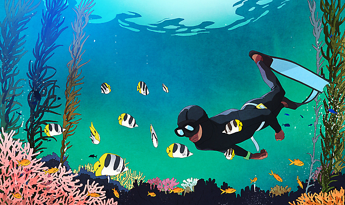 전신 PSD 응시 남자 바다 일러스트 어류 한명 성인 바닷속 수영 스노클링 산호초 물안경 오리발 열대어 잠수 잠수복 성인남자한명만 프리다이빙 국내일러스트 1 시선 옷 사람 수중 수중동물 수상스포츠 수중식물 수영용품 남자한명만 성인남자만 파일형식