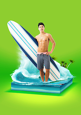 전신 PSD 편집이미지 남자 수영복 파도 바다 허리손 한명 들기 성인 연두색 여름 30대 야자수 한국인 서핑보드 성인남자한명만 이미지편집 나무 1 옷 계절 포즈 모션 사람 동양인 초록색 장년 보드_스포츠 남자한명만 성인남자만 파일형식