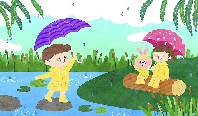 전신 PSD 구름 한마리 여자 남자 어린이 동물캐릭터 일러스트 우산 하늘 갈대 서기 들기 앉기 소녀 소년 두명 토끼 연못 풀 비 연잎 통나무 어린이상상 우비 돌다리 돌징검다리 징검다리 어린이만 국내일러스트 일러캐릭터 자연요소 나무 식물 동물 캐릭터 1 옷 잎 포유류 모션 상상 날씨 사람 반려동물 다리_건축물 파일형식