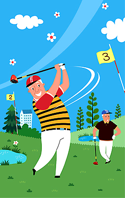 전신 나무 구름 할아버지 노년 남자 꽃 허리손 골프 일러스트 골프장 필드 레저 서기 취미 야외 두명 건물 골프채 다리꼬기 스윙 골프웨어 구경 즐거움 웅덩이 골프깃발 노인남자만 파크골프 국내일러스트 AI파일 자연요소 식물 건축물 옷 감정 포즈 스포츠시설 모션 골프용품 사람 성인 구기 깃발 남자만 노인만 파일형식 벡터