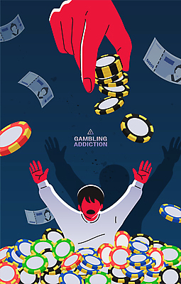 손 남자 지폐 일러스트 그림자 한명 들기 상반신 성인 신체부위 파란색 손들기 만세 범죄 포커칩 도박 떨어짐 위험 빠짐 오만원 중독 성인남자한명만 중독자 도박중독 국내일러스트 AI파일 1 컬러 컨셉 돈 모션 사람 포커 남자한명만 성인남자만 파일형식 벡터