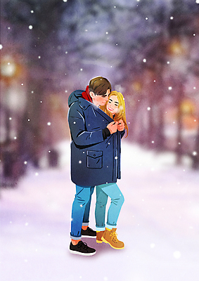 전신 PSD 커플 여자 남자 행복 겨울 일러스트 거리 사랑 서기 미소 성인 두명 눈감음 다정 눈 백허그 패딩 감싸기 눈내림 성인만 국내일러스트 자연요소 계절 감정 컨셉 관계 모션 포옹 날씨 눈_날씨 표정 사람 점퍼 파일형식