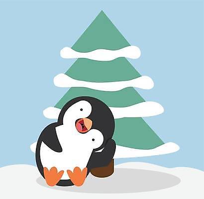 EPS 해외이미지 나무 한마리 하늘색 일러스트 앉기 사람없음 귀여움 남극 펭귄 펭귄캐릭터 해외일러스트 식물 1 동물캐릭터 컨셉 모션 조류 파란색 극지방 파일형식 벡터 이미지허브