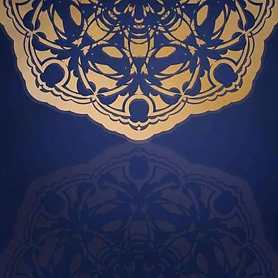 EPS 해외이미지 문양 백그라운드 일러스트 사람없음 파란색 금색 화려 고급 카피스페이스 해외일러스트 컬러 컨셉 공백 파일형식 벡터 이미지허브