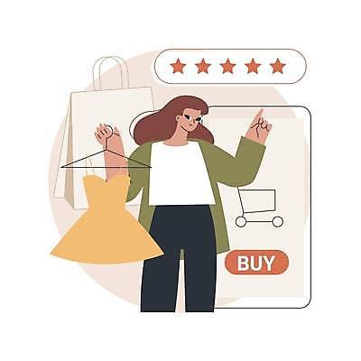 EPS 해외이미지 옷 여자 일러스트 한명 서기 들기 상반신 성인 스마트폰 쇼핑백 쇼핑카 가리킴 옷걸이 온라인쇼핑 모바일쇼핑 별점 성인여자한명만 해외일러스트 1 가방 모션 사람 손짓 핸드폰 스마트기기 쇼핑 카트 점수 평가 온라인 여자한명만 성인여자만 파일형식 벡터 이미지허브
