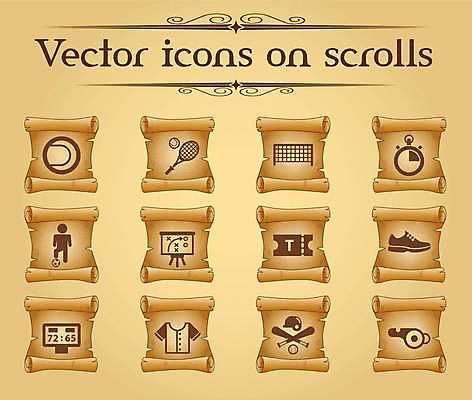 EPS 해외이미지 운동화 유니폼 일러스트 사람모양 사람없음 세트 갈색 야구방망이 라켓 빈티지 네트 티켓 헬멧 테니스공 두루마리 호루라기 골대 심볼 스크롤 스톱워치 양피지 점수판 해외일러스트 모양 옷 스포츠용품 스포츠 시계 컬러 신발 컨셉 공 야구용품 테니스용품 보호장비 파일형식 벡터 이미지허브