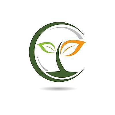 EPS 해외이미지 나무 곡선 일러스트 나뭇잎 사람없음 원형 심볼 에코 친환경 해외일러스트 도형 식물 선 잎 환경 파일형식 벡터 이미지허브