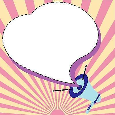 EPS 해외이미지 분홍색 말풍선 일러스트 프레임 사람없음 확성기 외침 알림 직선 팡파레 카피스페이스 해외일러스트 선 컬러 소리 공백 파일형식 벡터 이미지허브