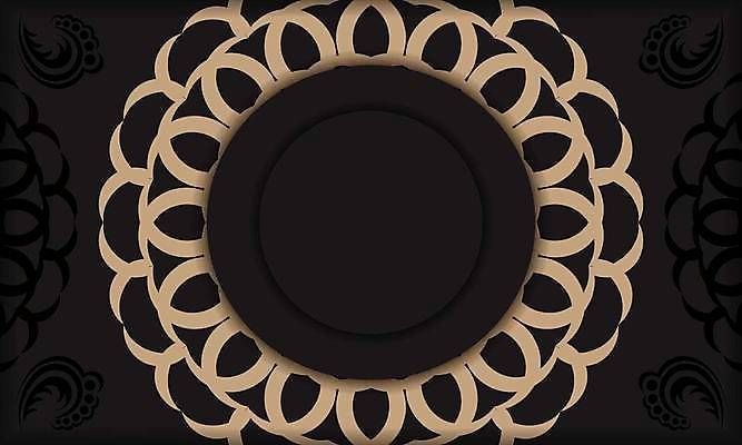 EPS 해외이미지 문양 백그라운드 일러스트 사람없음 검은색 금색 빈티지 원형 화려 고급 해외일러스트 도형 컬러 컨셉 파일형식 벡터 이미지허브