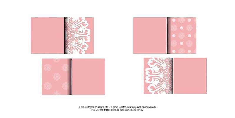 EPS 해외이미지 문양 분홍색 일러스트 프레임 사람없음 세트 화려 고급 빅토리아 카피스페이스 해외일러스트 컬러 컨셉 공백 파일형식 벡터 이미지허브