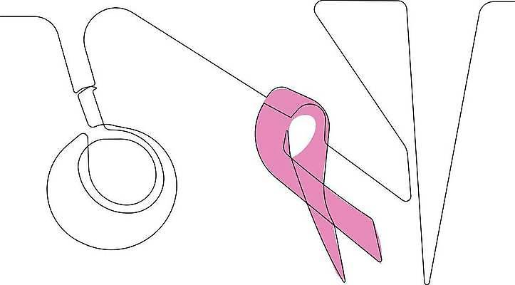 EPS 해외이미지 라인일러스트 일러스트 사람없음 라인아트 손그림 드로잉 유방암 핑크리본캠페인 유방암예방캠페인 핑크리본 해외일러스트 리본 선 캠페인 미술 암 파일형식 벡터 이미지허브