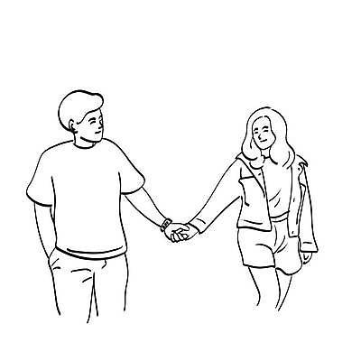 EPS 해외이미지 라이프스타일 커플 여자 남자 행복 라인일러스트 일러스트 함께함 사랑 사람 상반신 성인 두명 손잡기 기쁨 라인아트 손그림 성인만 해외일러스트 감정 선 컨셉 관계 모션 생활 파일형식 벡터 이미지허브