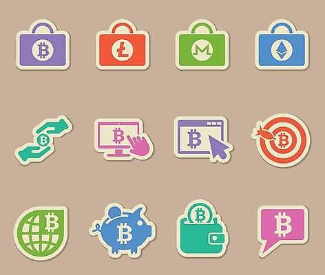 EPS 해외이미지 말풍선 스티커 일러스트 사람없음 세트 컬러풀 라벨 모니터 돼지저금통 지갑 과녁판 커서 손모양 클릭 돈가방 인터넷창 가상화폐 해외일러스트 모양 컬러 돈 인터넷 가방 프레임 컴퓨터 저금통 파일형식 벡터 손_신체부위 이미지허브