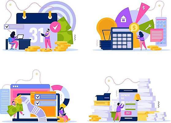 EPS 해외이미지 캐릭터 디자인 돈 일러스트 설계 주택 사람 그래픽 장식 금융 경제 스크린 거래 달력 시간 날짜 계산 플랫 계획 서비스 공지사항 회계 계산서 월 빚 경영 기간 세금 예산 조언 과세 수수료 규칙적 해외일러스트 일러캐릭터 컨셉 비즈니스 건물 재산 요금 파일형식 벡터 이미지허브