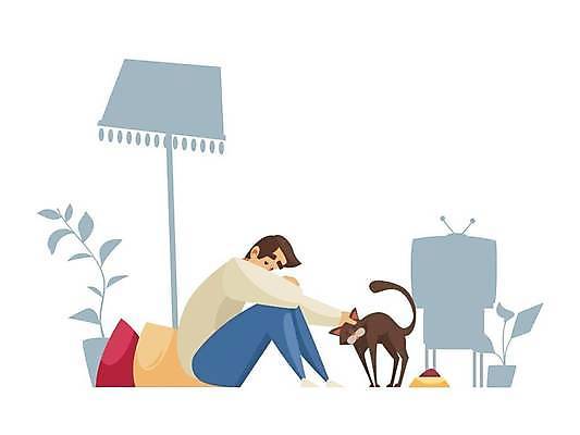 EPS 해외이미지 전신 한마리 남자 화분 쿠션 일러스트 한명 성인 텔레비전 고양이 스탠드 고독 먹이 웅크림 먹이그릇 우울감 성인남자한명만 쓰다듬기 해외일러스트 1 그릇 감정 포유류 모션 조명 사람 전자제품 반려동물 남자한명만 성인남자만 파일형식 벡터 이미지허브