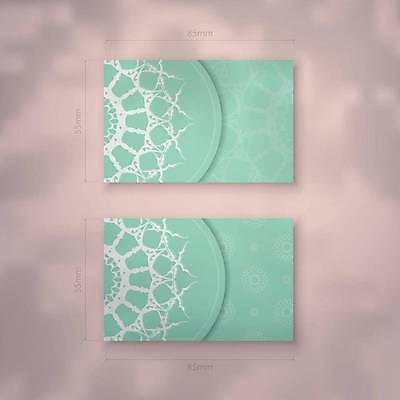 EPS 해외이미지 디자인 백그라운드 패턴 일러스트 명함 사람없음 세트 고급 만다라 민트색 목업 해외일러스트 컬러 컨셉 무늬 파일형식 벡터 이미지허브