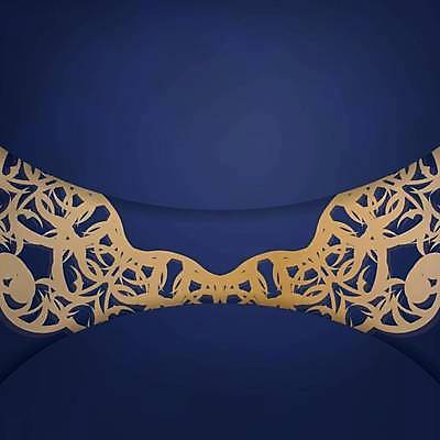 EPS 해외이미지 문양 백그라운드 일러스트 사람없음 파란색 금색 빈티지 화려 고급 해외일러스트 컬러 컨셉 파일형식 벡터 이미지허브