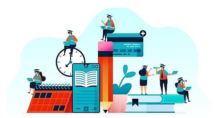 EPS 해외이미지 여자 교육 남자 화분 시계 잎 일러스트 학사모 들기 앉기 여러명 성인 책 노트북 스마트폰 연필 망원경 달력 신용카드 전자책 어플리케이션 성인만 해외일러스트 식물 모자_잡화 다수 졸업 모션 학용품 사람 금융 전자제품 핸드폰 스마트기기 필기구 파일형식 벡터 이미지허브