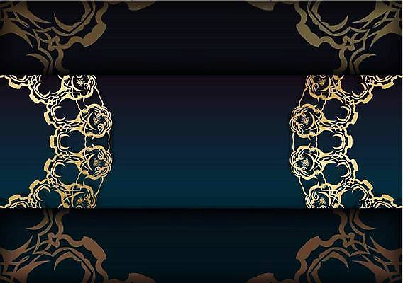 EPS 해외이미지 문양 백그라운드 일러스트 사람없음 금색 빈티지 화려 고급 남색 카피스페이스 해외일러스트 컬러 컨셉 공백 파일형식 벡터 이미지허브