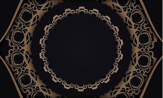 EPS 해외이미지 문양 백그라운드 일러스트 사람없음 검은색 금색 원형 화려 고급 해외일러스트 도형 컬러 컨셉 파일형식 벡터 이미지허브