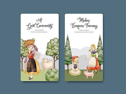 EPS 해외이미지 전신 나무 여자 유럽 어린이 두마리 일러스트 서기 앉기 성인 세명 세트 바구니 걷기 목장 양 돼지 소셜네트워크 소셜미디어 여자만 들어올리기 해외일러스트 식물 나라 2 포유류 모션 사람 파일형식 벡터 이미지허브