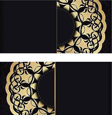 EPS 해외이미지 문양 백그라운드 일러스트 사람없음 검은색 금색 화려 고급 엽서 해외일러스트 컬러 컨셉 편지 파일형식 벡터 이미지허브