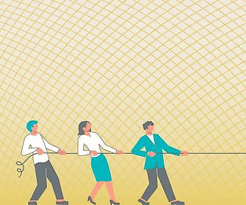 EPS 해외이미지 여자 남자 백그라운드 일러스트 비즈니스 협력 프레임 함께함 성인 세명 노란색 비즈니스맨 비즈니스우먼 플랫 줄다리기 얼굴없음 성인만 카피스페이스 해외일러스트 컬러 컨셉 놀이 사람 공백 직장인 파일형식 벡터 이미지허브