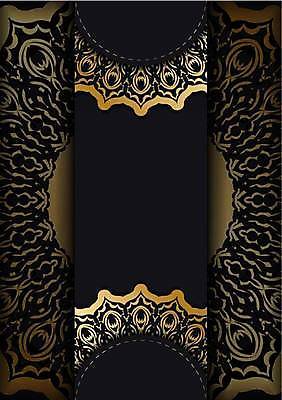 EPS 해외이미지 문양 배너 세로배너 백그라운드 일러스트 사람없음 검은색 금색 화려 고급 해외일러스트 컬러 컨셉 세로 파일형식 벡터 이미지허브