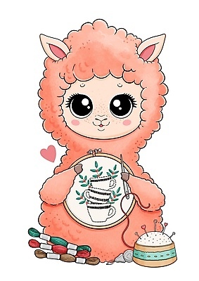 포토 JPG 해외이미지 동물 디자인 일러스트 사람없음 장식 유행 고양이 뜨개질 낙서 바느질 만화 자수 브로치 알파카 해외일러스트 장신구 포유류 취미 반려동물 파일형식 이미지허브