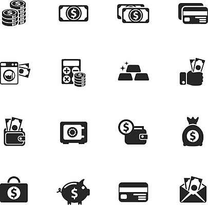 EPS 해외이미지 지폐 일러스트 사람없음 세트 픽토그램 동전 검은색 돼지저금통 계산기 신용카드 지갑 돈자루 금고 손모양 금괴 돈가방 돈세탁 동전탑 드럼세탁기 해외일러스트 모양 컬러 돈 가방 문구용품 금융 쌓기 장비 저금통 황금 세탁기 파일형식 벡터 손_신체부위 이미지허브