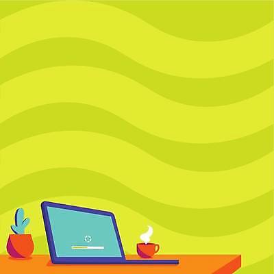 EPS 해외이미지 화분 백그라운드 일러스트 탁자 사람없음 연두색 노트북 커피잔 카피스페이스 해외일러스트 커피 가구 잔 초록색 전자제품 공백 파일형식 벡터 이미지허브