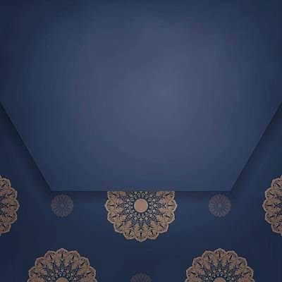 EPS 해외이미지 문양 백그라운드 패턴 일러스트 사람없음 파란색 갈색 화려 고급 카피스페이스 해외일러스트 컬러 컨셉 무늬 공백 파일형식 벡터 이미지허브